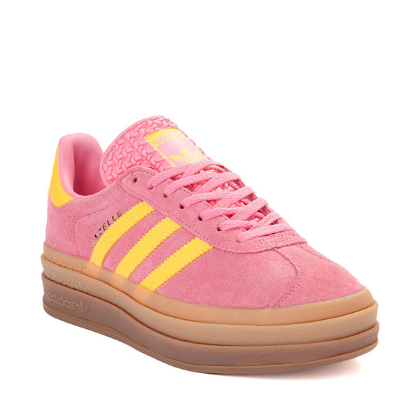 Womens adidas Gazelle Bold Athletic Shoe - Bliss Pink / Spark Yellow / Gum | Journeys