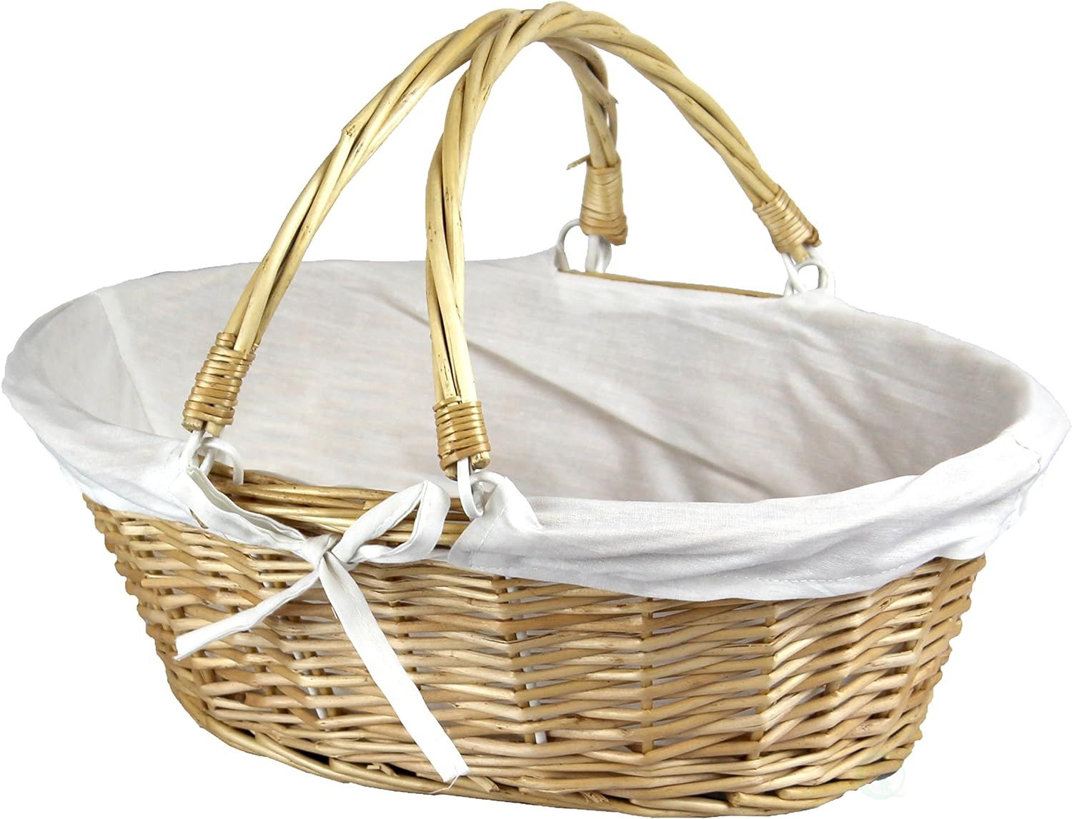 Vintiquewise(TM) QI003055.WF Oval Willow Basket with Double Drop Down Handles | Amazon (US)