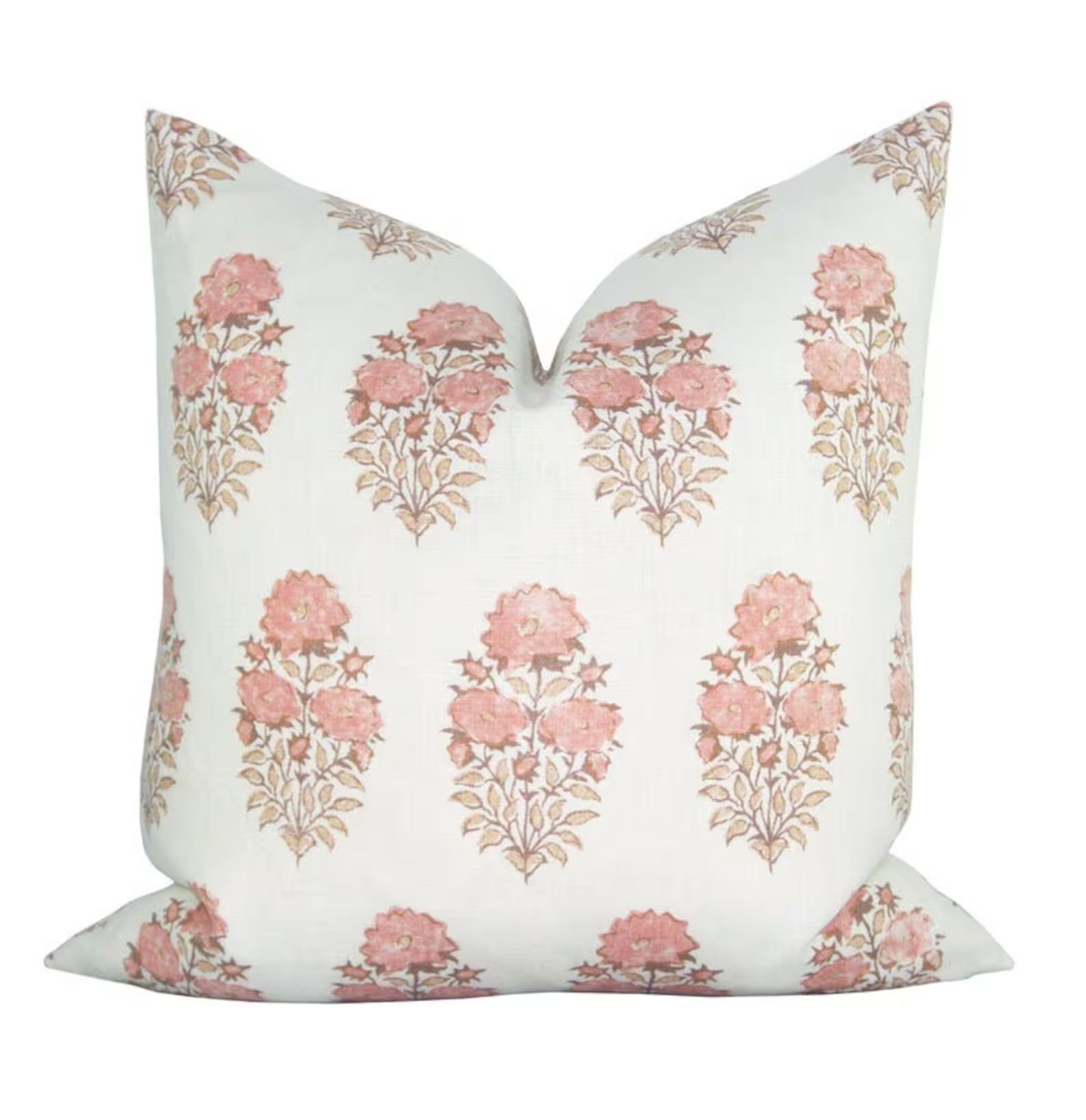 Lisa Fine Designer Pillow Cover // Mughal Flower in Coral // | Etsy | Etsy (US)