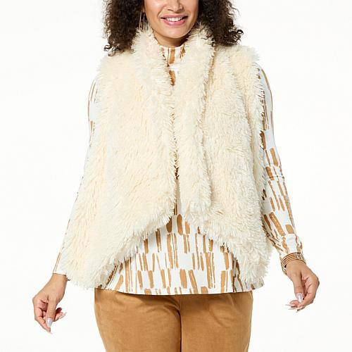 WynneCollection Faux Fur Vest - White | HSN