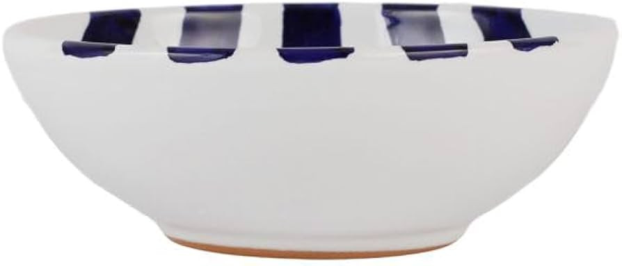 Vietri Amalfitana Cobalt Stripe Soup/Cereal Bowl, 5.5" D Earthenware Dining & Kitchen Oatmeal Dis... | Amazon (US)
