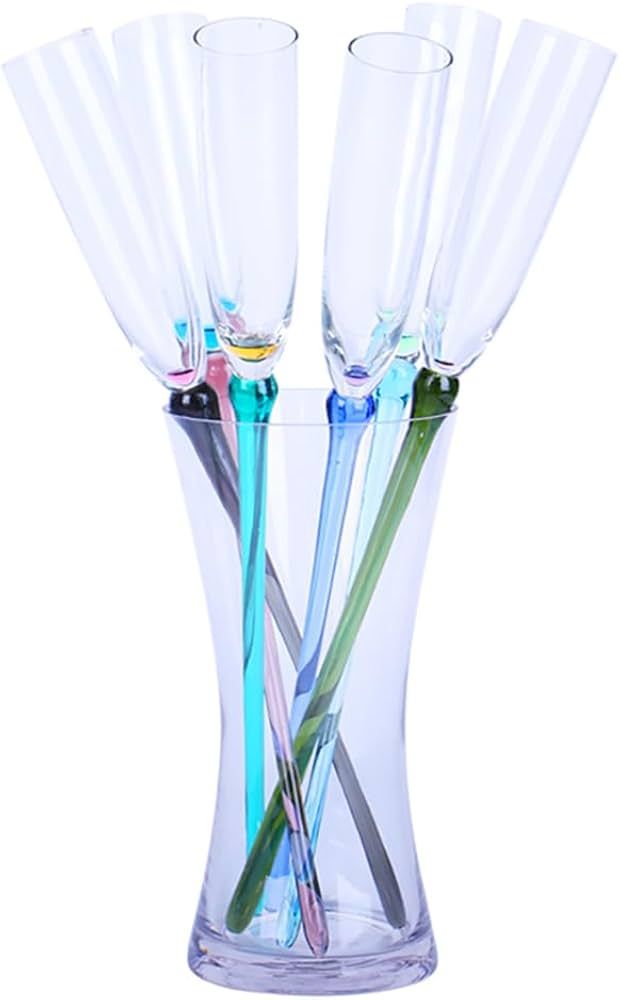 YARNOW 6pcs Acrylic Champagne Flutes Unbreakable Champagne Glasses for Wedding Toasting Long Stem... | Amazon (US)
