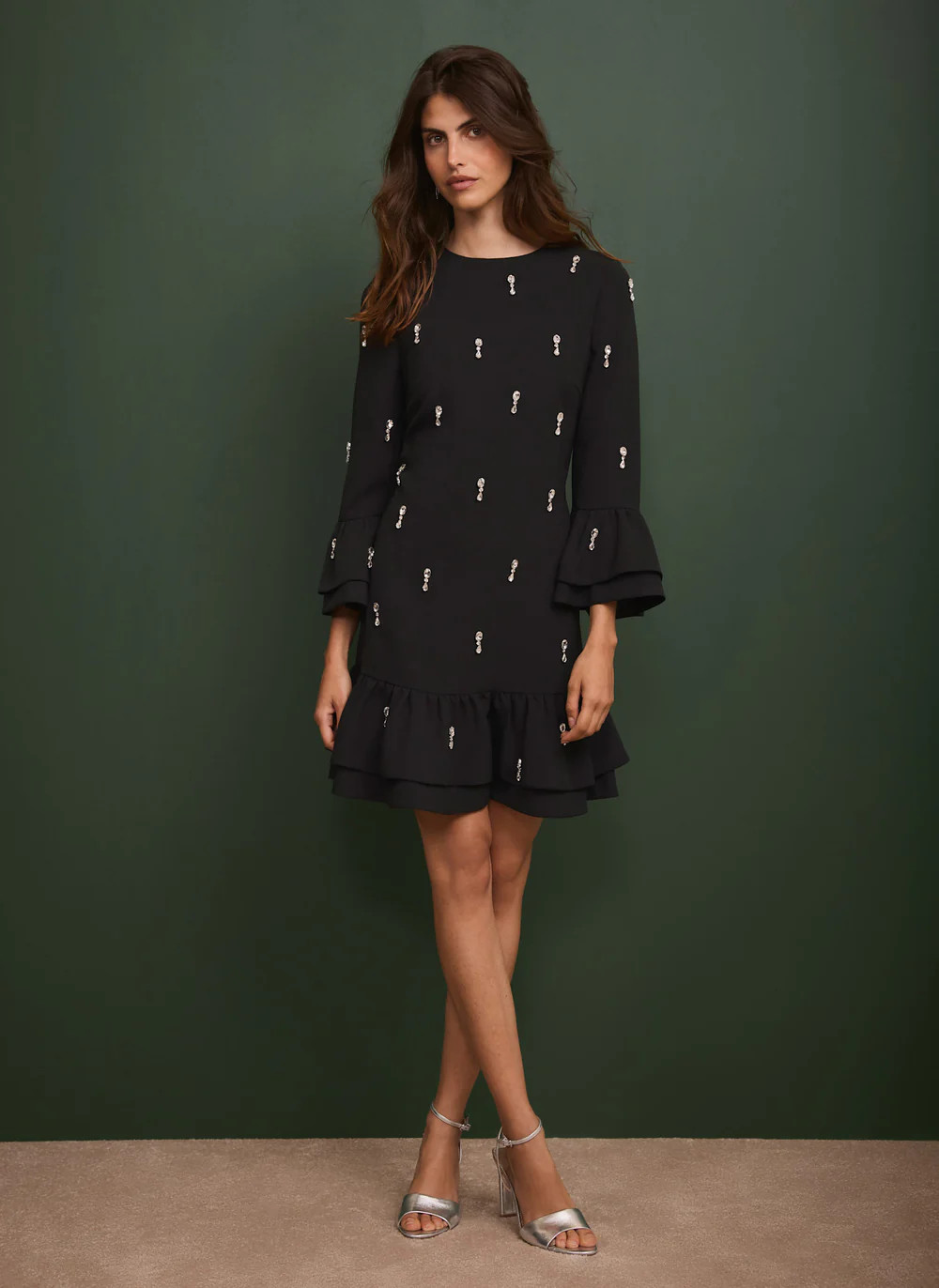 Black Embellished Mini Dress | Mint Velvet