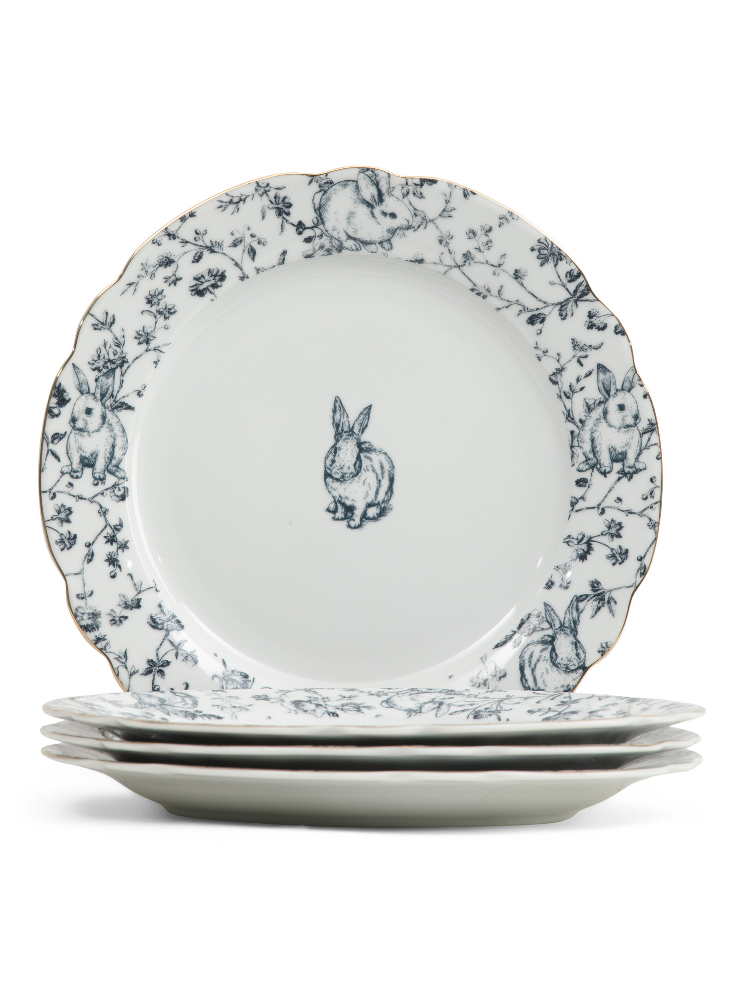 Set Of 4 Laura Ashley Aria Bunny Dinner Plates | TJ Maxx