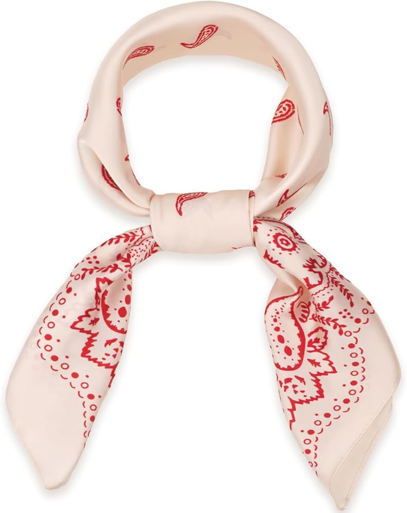 27.5" Satin Scarf - Silk Like Medium Square Neckerchief Scarf for Women | Silky Head Scarf Bandan... | Amazon (US)
