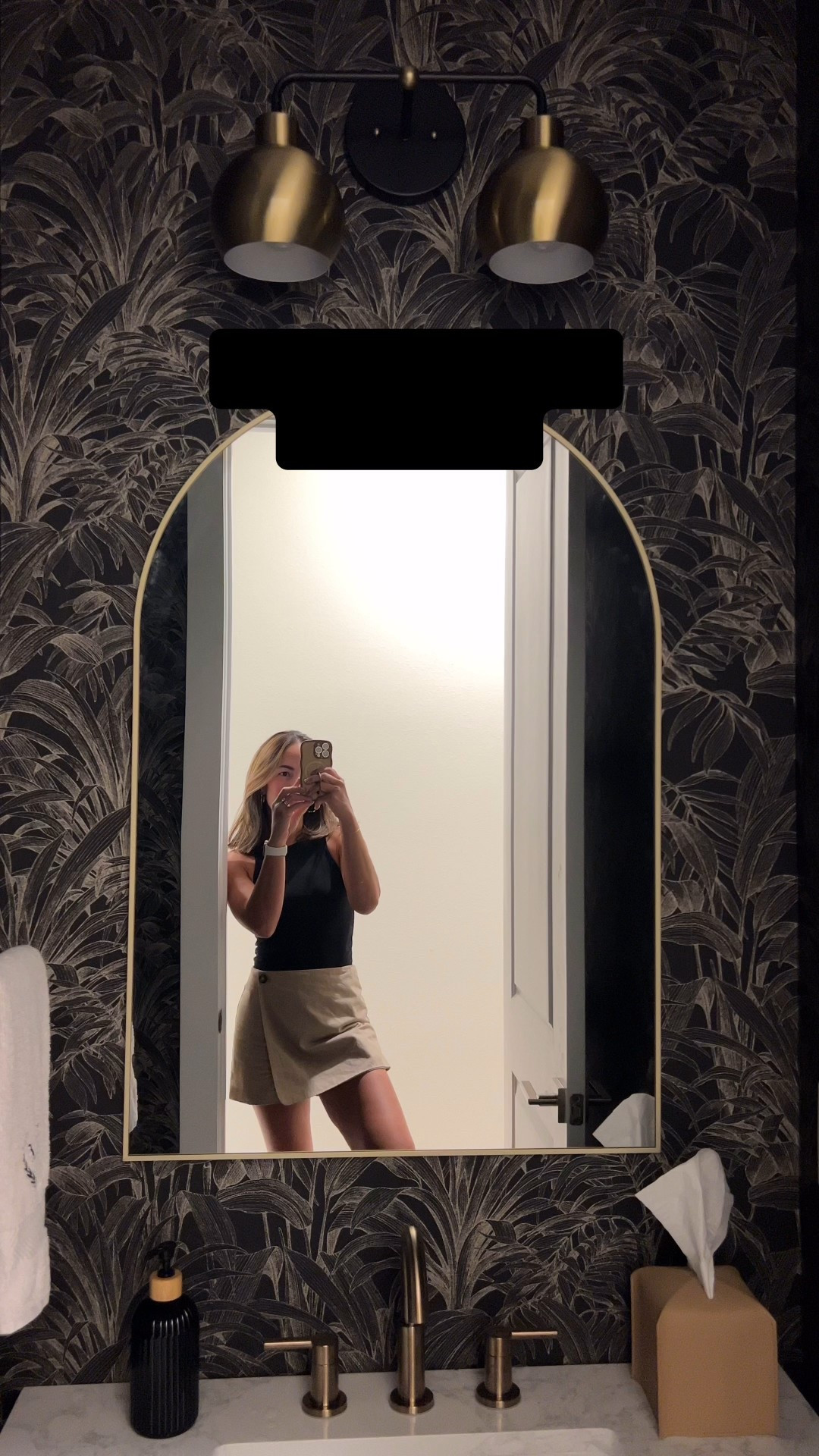 ✨ Powder Room Reveal ✨
Every piece that brought this dark + moody refresh to life is linked for you on LTK—vanity, wallpaper, fixtures, and more. 🖤🌿

#LTKFallSale #LTKHome #LTKSaleAlert