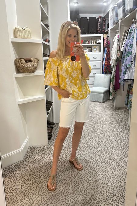 Love these Bermuda shorts! They pair well with this top for a summer look! Size 0  

#LTKSeasonal #LTKstyletip