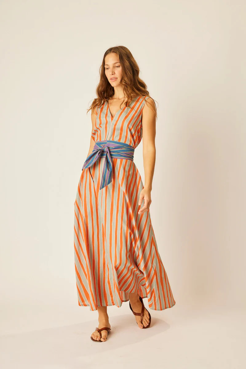 TOVA MAXI WITH CONTRASTING BELT | Natalie Martin Collection