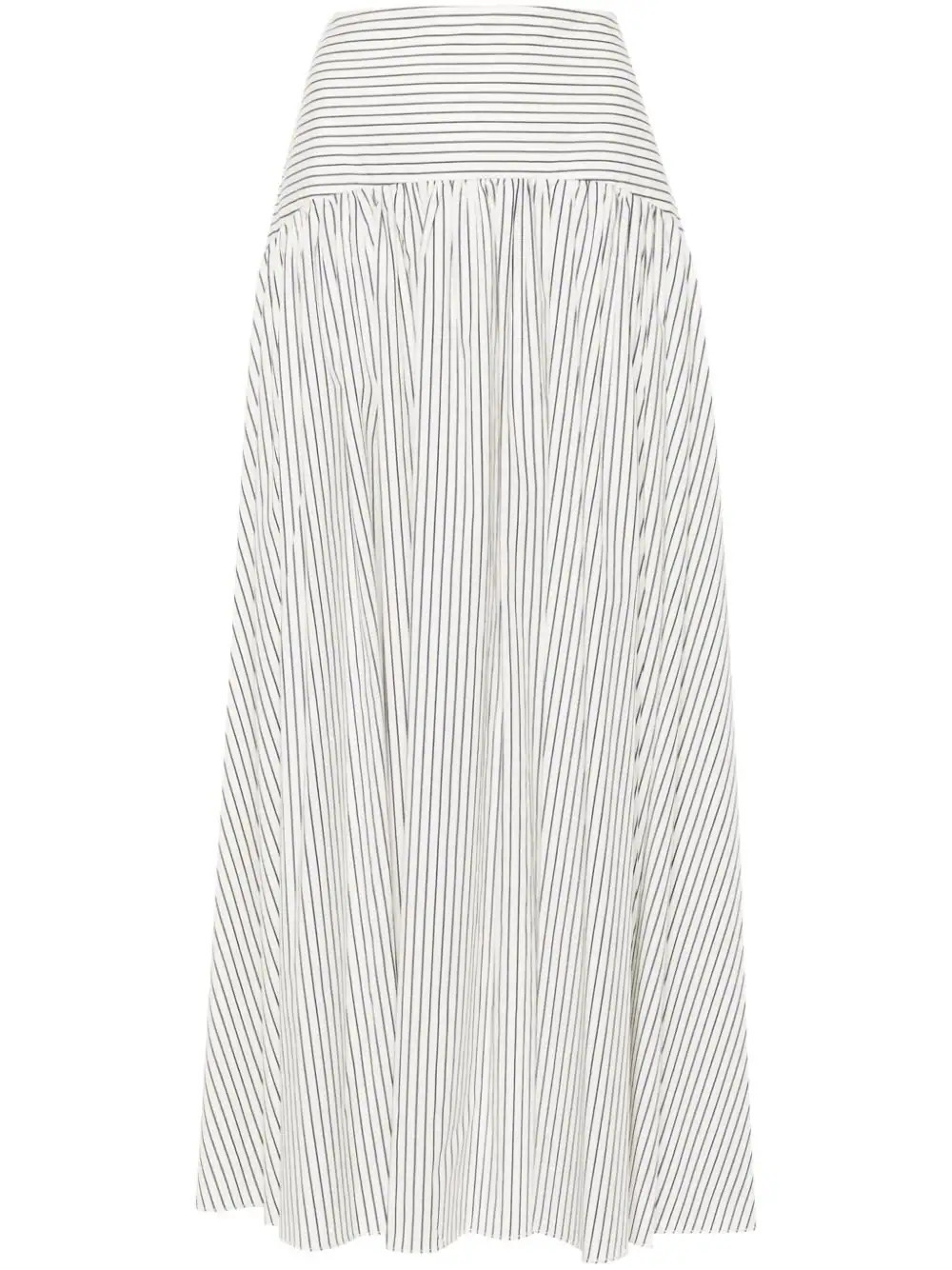 STAUD Procida striped maxi skirt - White | Farfetch Global