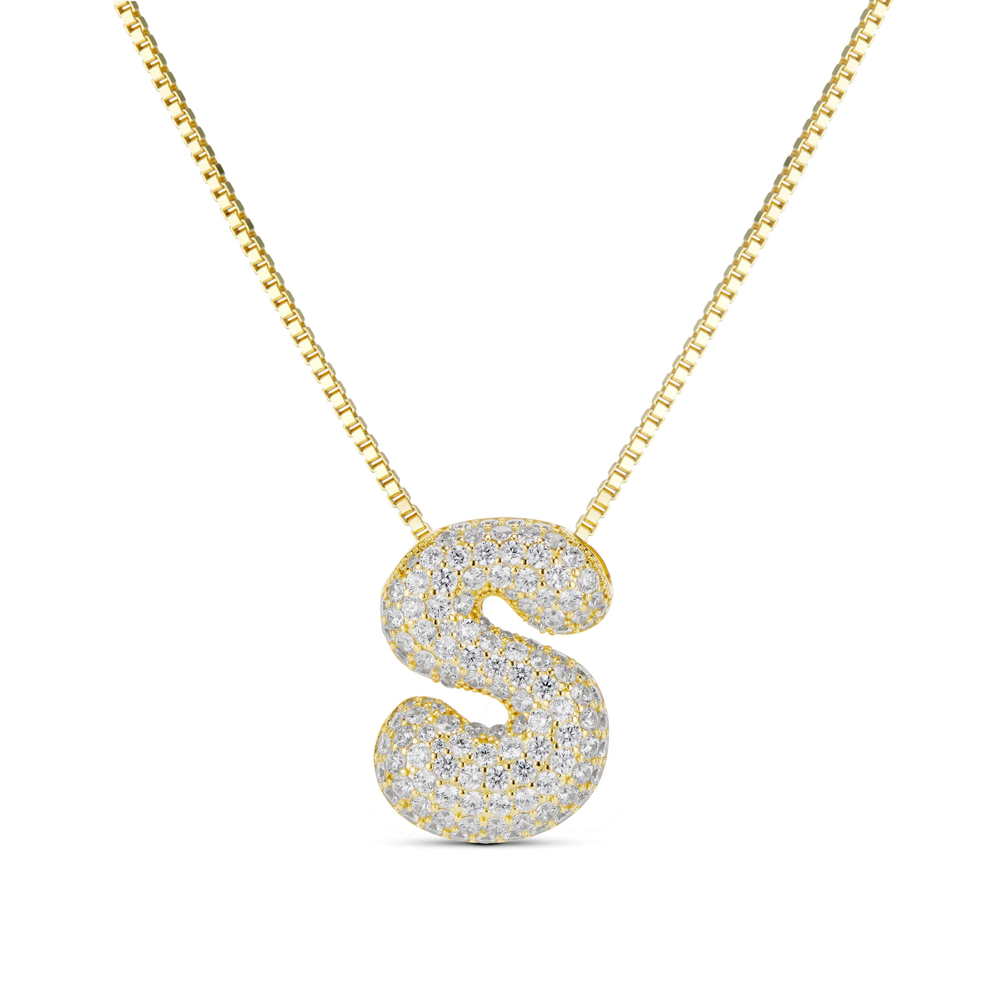 ICED JUMBO LETTER NECKLACE | EP JEWELS 