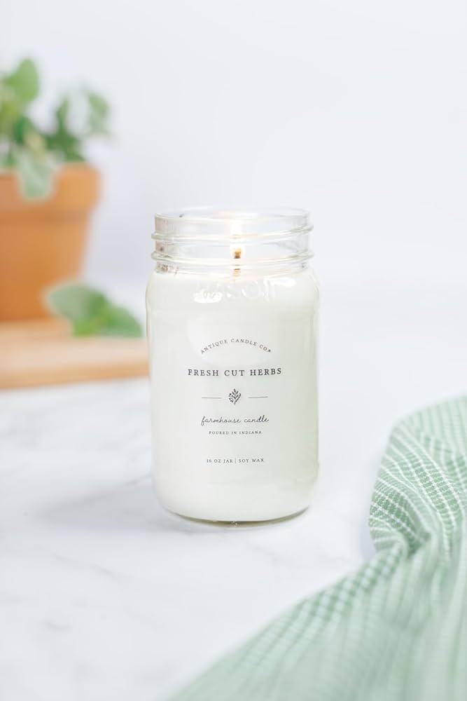 Antique Candle Co. Fresh Cut Herbs 16 oz Soy Candle - Home Fragrance, Spring Summer | Amazon (US)
