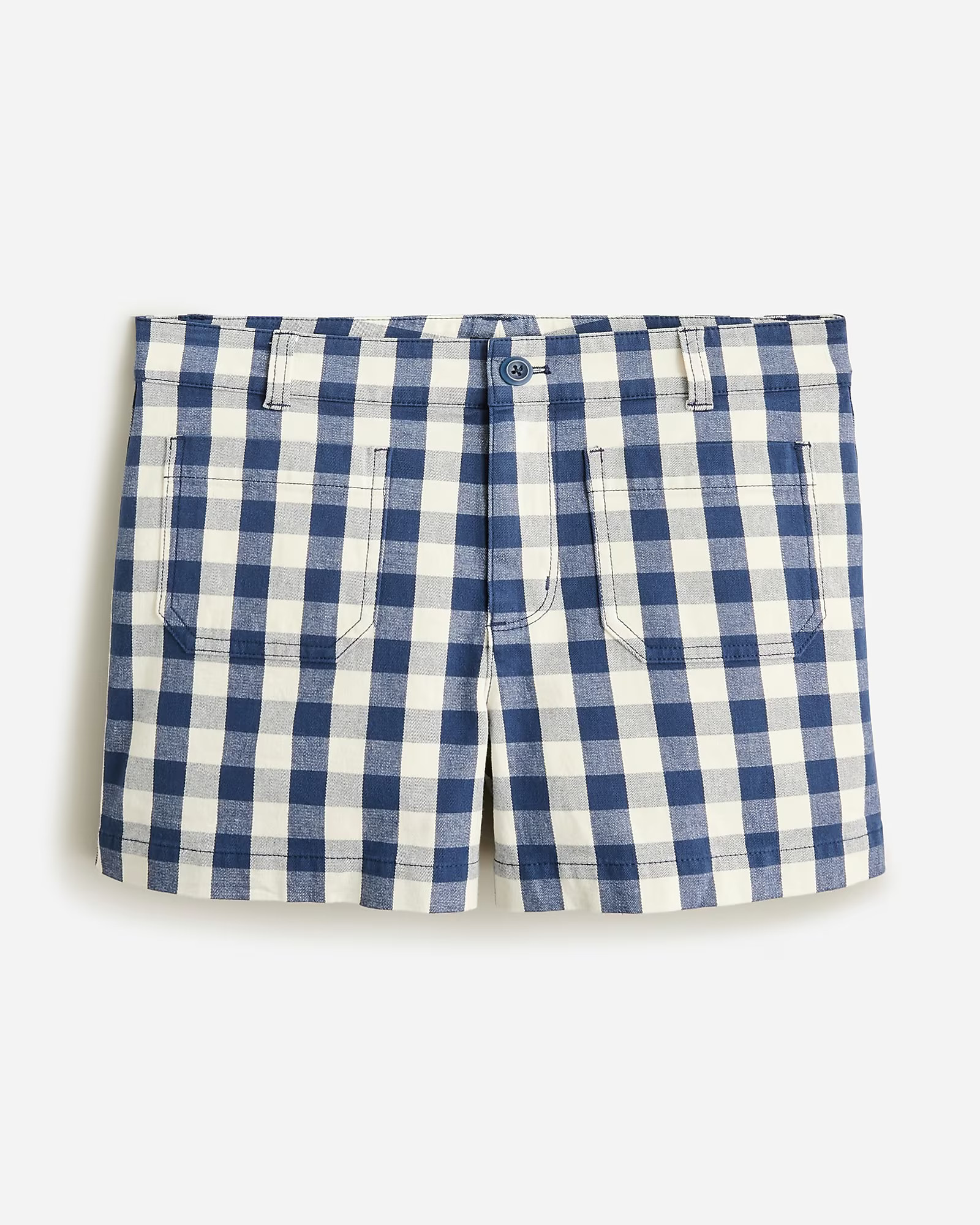 New patch-pocket chino short in gingham | J. Crew US