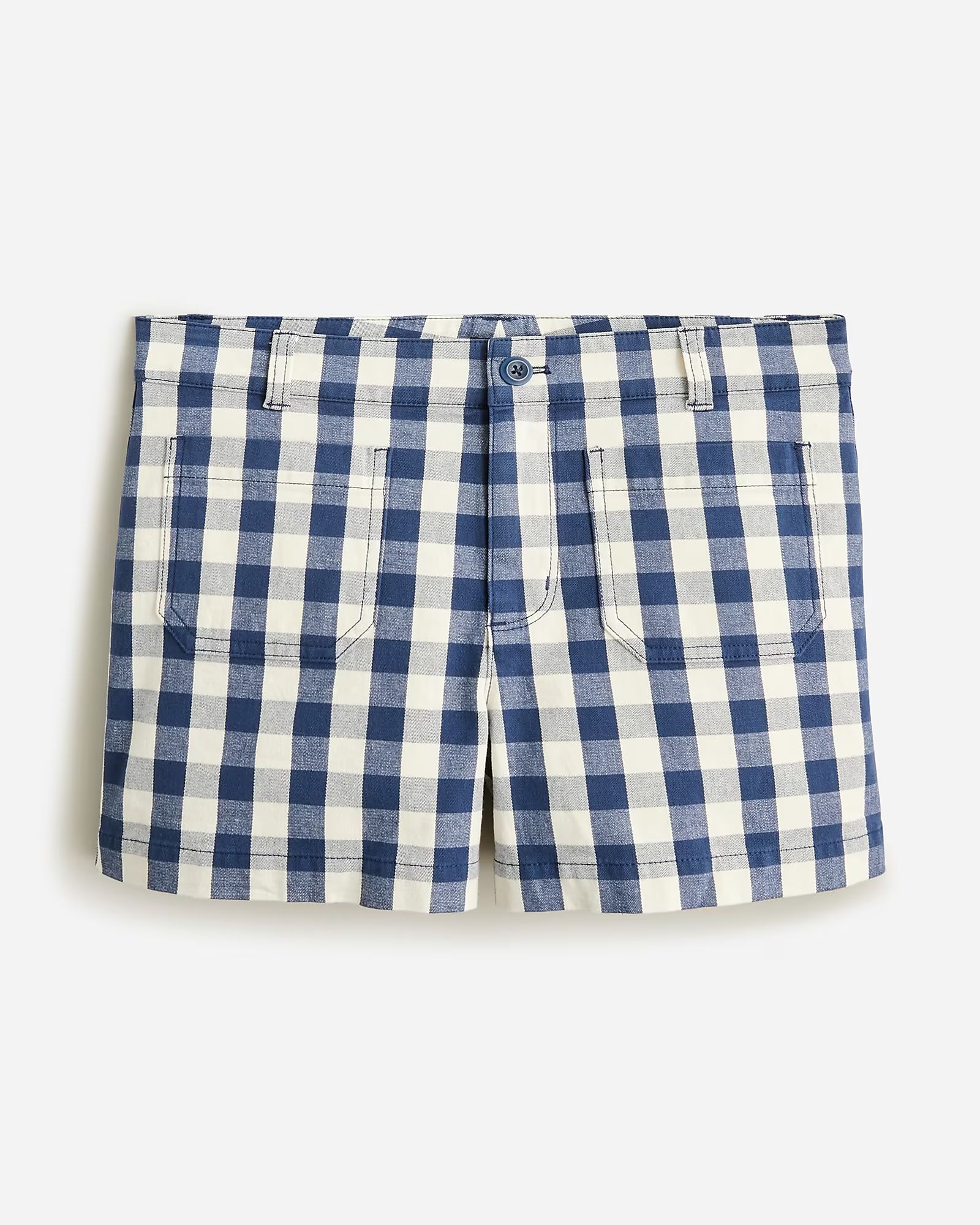 New patch-pocket chino short in gingham | J.Crew US