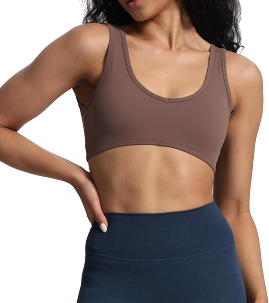 Aoxjox Women's Workout Sports Bras Basic Baddie Fitness Backless Training Gym Bra Yoga Crop Tank ... | Amazon (US)