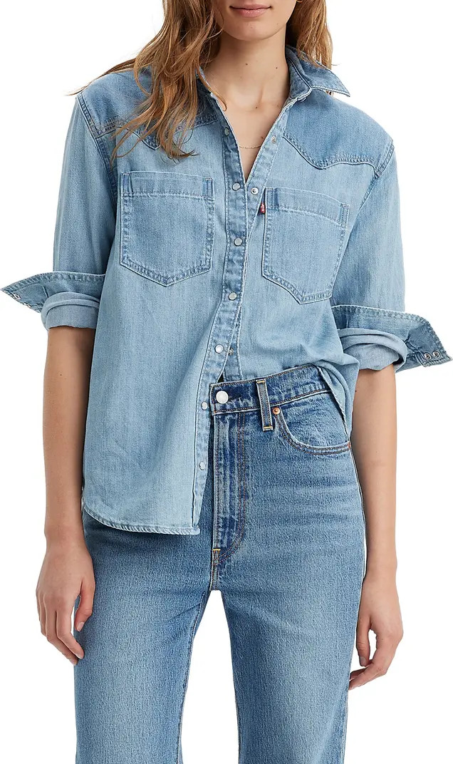 Teodora Western Snap-Up Denim Shirt | Nordstrom