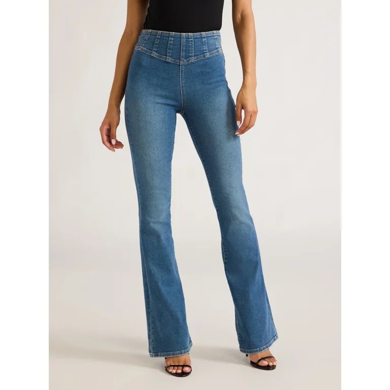 Sofia Jeans Women's Melisa Flare Super High Rise Curve Corset Jeans, 32.5" Inseam, Sizes 0-20 | Walmart (US)