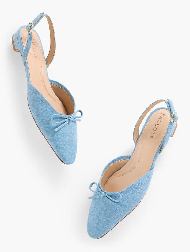 Shelby Linen Slingback Flats | Talbots