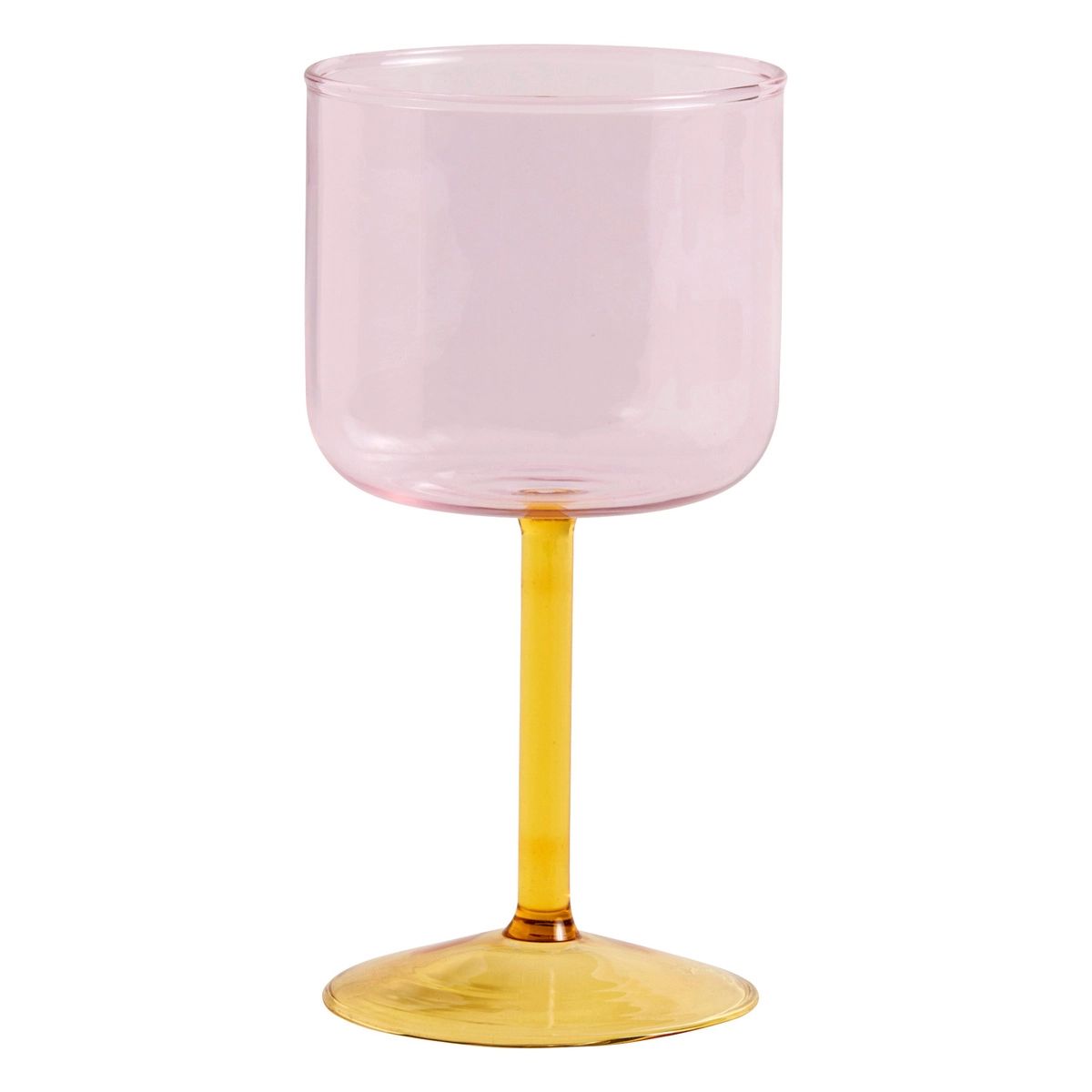 HAY Tint wineglass, 2 pcs, pink - yellow | Finnish Design Shop (FI)