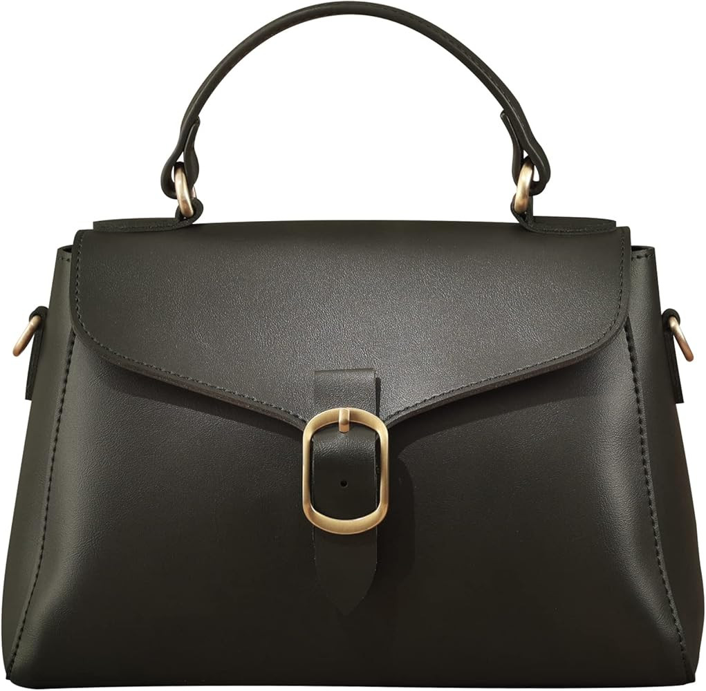 Vintage Vegan Leather Flap Top Handle Bag For Women Retro Satchel Casual Purse Simple Shoulder Cl... | Amazon (US)