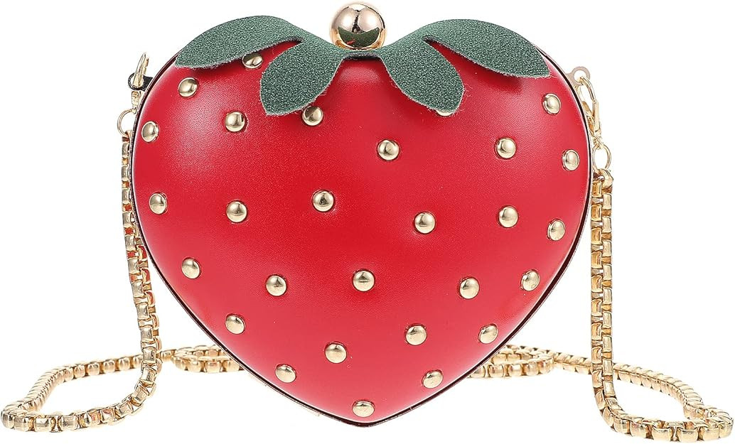 TENDYCOCO Strawberry Bag Leather Chain Shoulder Bag Strawberry Accessories Kawaii Purse for Girls... | Amazon (US)