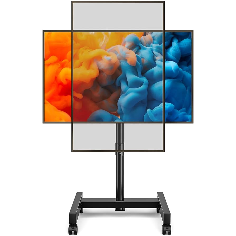 YOMT Mobile TV Cart Rolling TV Stand for 13-50 inch Screens, Tilting and Rotating Mount, Portrait... | Amazon (US)