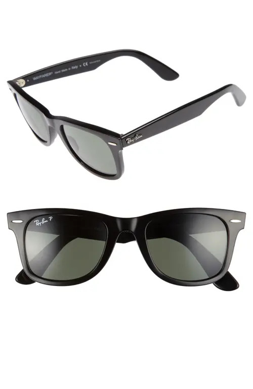 Ray-Ban 50mm Wayfarer Ease Polarized Sunglasses in Black at Nordstrom | Nordstrom