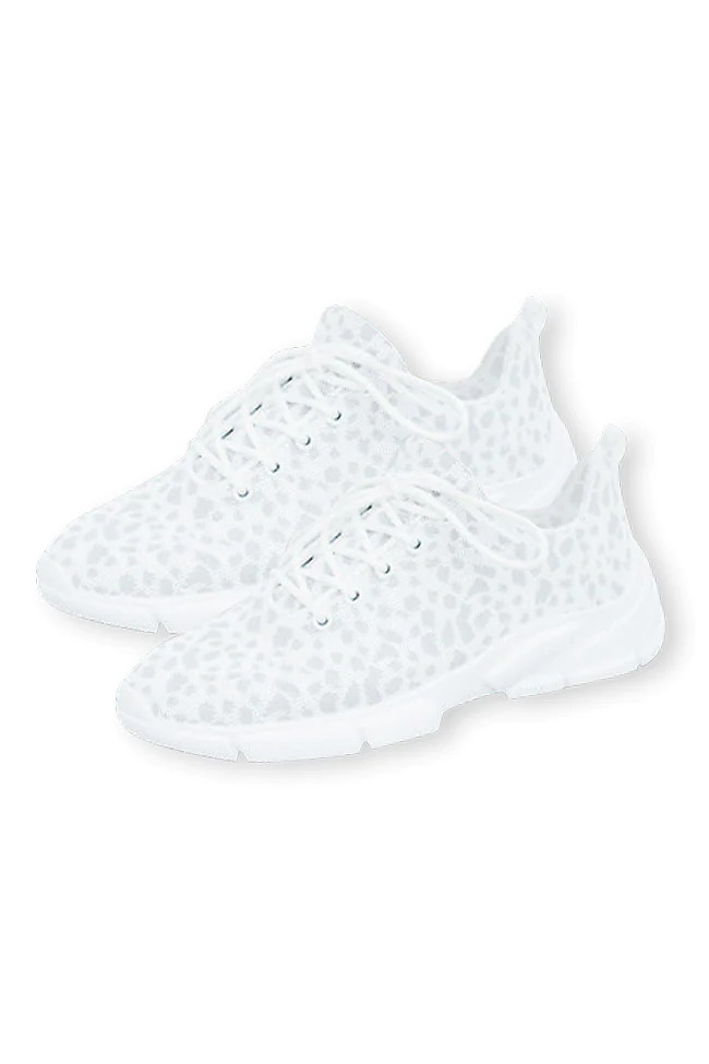 Mikala Grey and White Leopard Print Sneakers FINAL SALE | Pink Lily