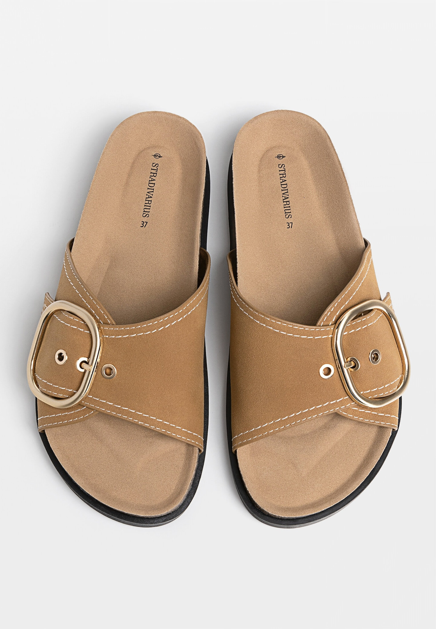 Flat slider sandals with buckle - Women's All | Stradivarius United Kingdom | Stradivarius (UK)