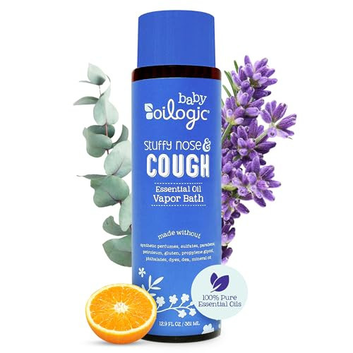 Oilogic Stuffy Nose & Cough Essential Oil Vapor Bath for Babies & Toddlers - Gentle Baby Bath Essentials – Pediatrician-Tested & Safe for Babies, 12.9 Fl Oz | Amazon (US)