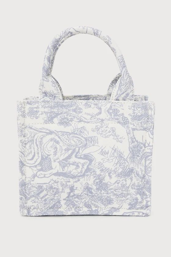 Got It All Light Blue Toile Print Mini Tote Bag | Lulus (US)