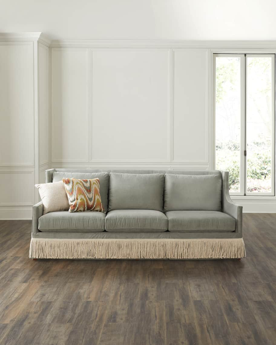 Massoud Floraine Fringed Sofa - 93" | Neiman Marcus