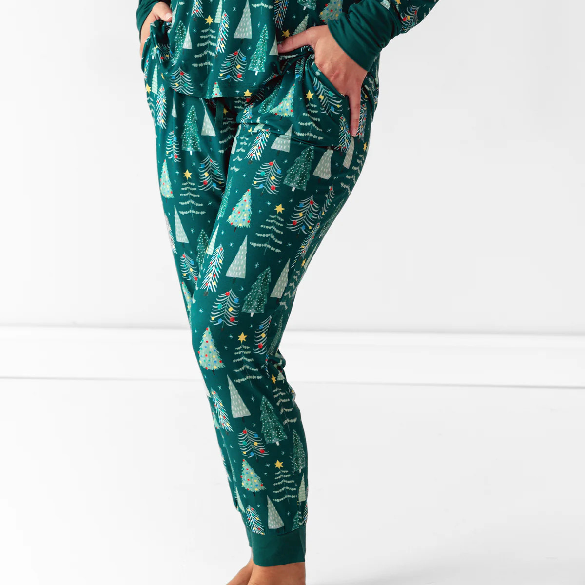 Green Twinkling Trees Women's Pajama Pants | Little Sleepies