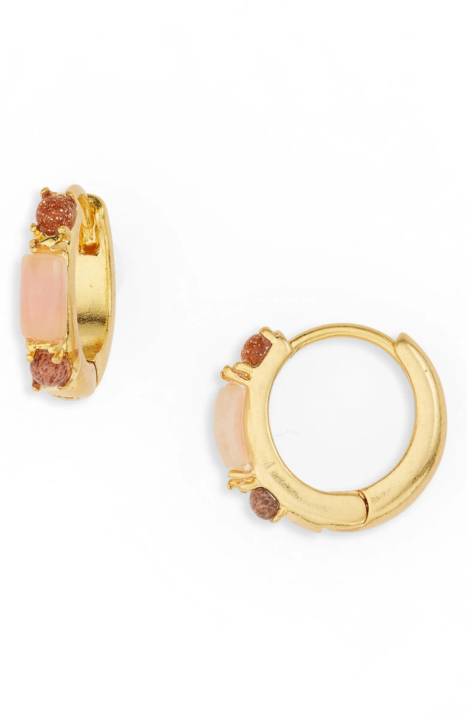 Madewell Stone Inlaid Huggie Hoop Earrings | Nordstrom | Nordstrom