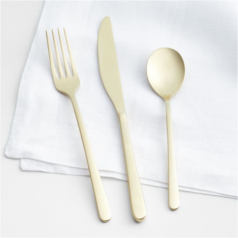 Craft Holiday Champagne 3-Piece Flatware Place Setting + Reviews | Crate & Barrel | Crate & Barrel