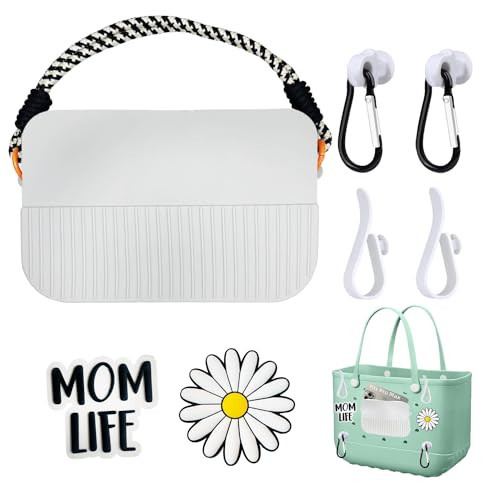 Accessories Set for Bogg Bag, Silicone Phone Holder for Bogg Bag, Compatible with Various Bogg Bag Sizes, Charms for Bogg Bag (Grey)﻿ | Amazon (US)