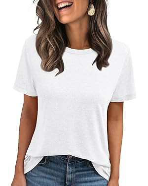 AUTOMET Summer Tops Womens Spring Short Sleeve Shirts Beach Vacation Clothes Fashion Plus Size Ts... | Amazon (US)
