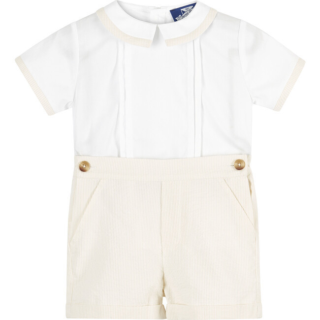 Little Rupert Set, Oatmeal and White | Maisonette
