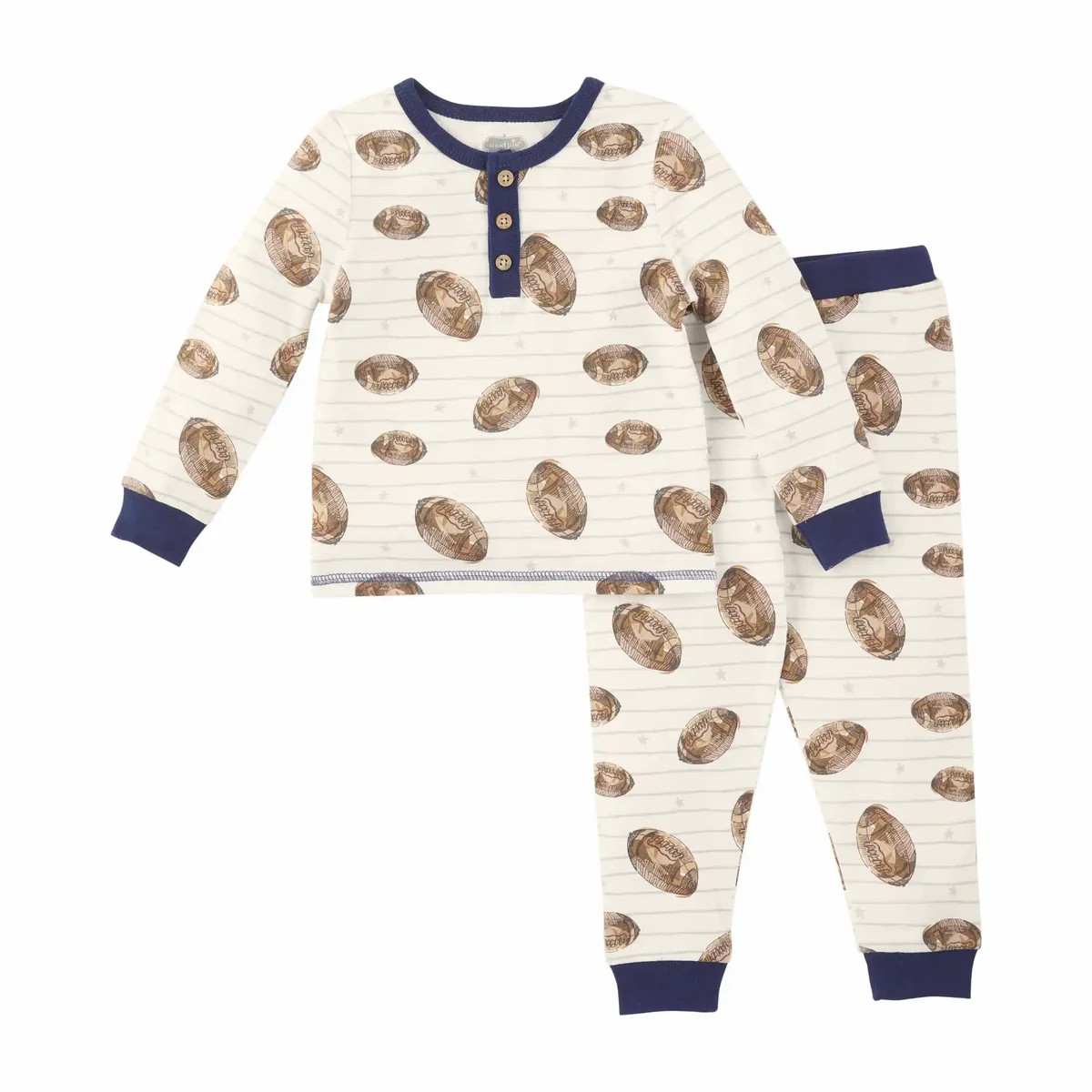 2-Piece Pajama Set, Football Blue | SpearmintLOVE