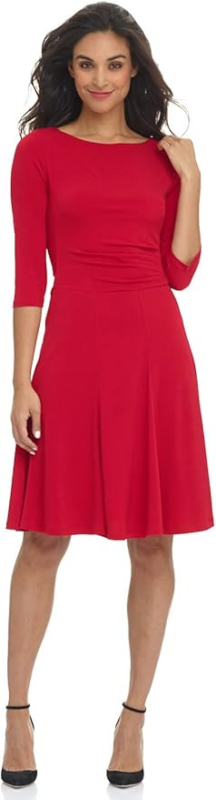 Rekucci Women's Flippy Fit N' Flare Dress with 3/4 Sleeves | Amazon (US)