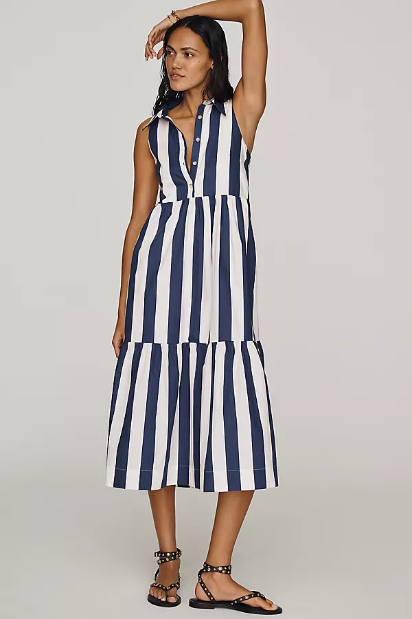 Bettina Sleeveless Tiered Shirtdress | Anthropologie (US)
