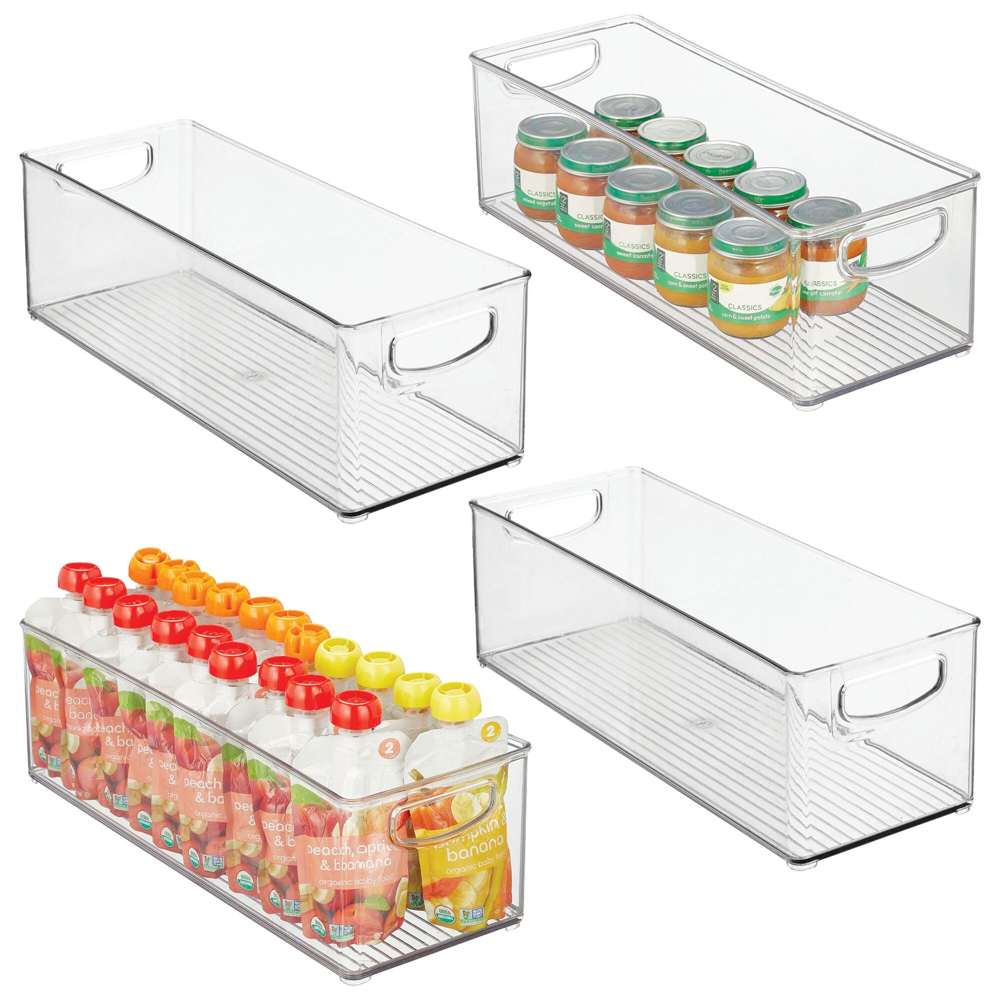InterDesign iDesign Plastic Stackable Pantry Bin - Storage Bin with Handles for Cabinets or Fridg... | Amazon (US)