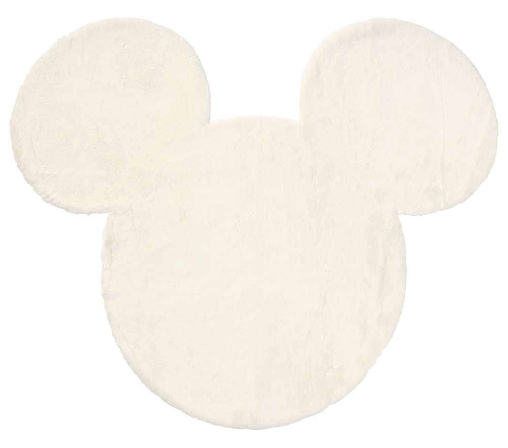 Disney Mickey Mouse Shaped Faux Fur Washable Rug | Pottery Barn Kids