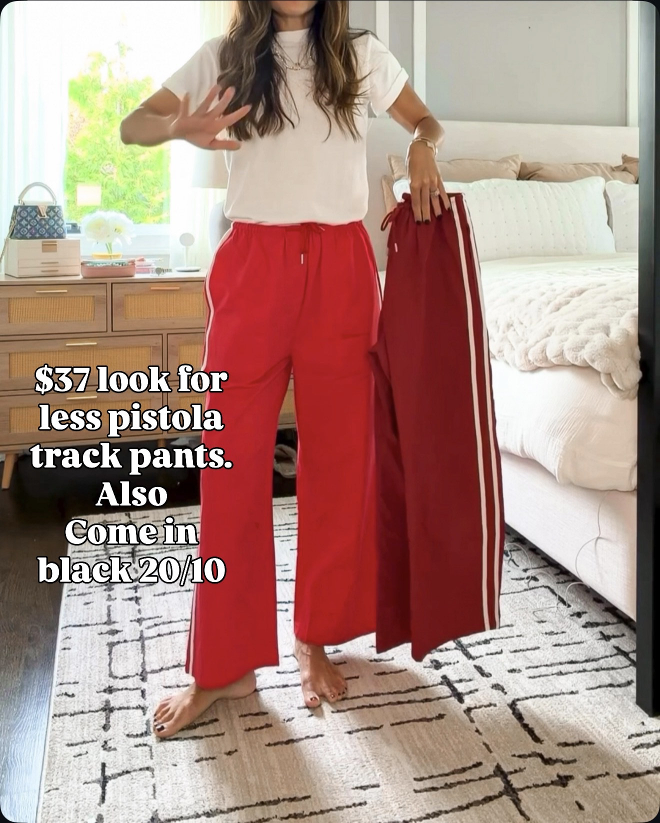 A little pop of color for fall ❤️ These red track pants are such a fun, easy outfit—and they’re just $37. 
💬Comment LINK and I’ll send you the details!

#LTKootd #LTKmomlife #LTKOver40