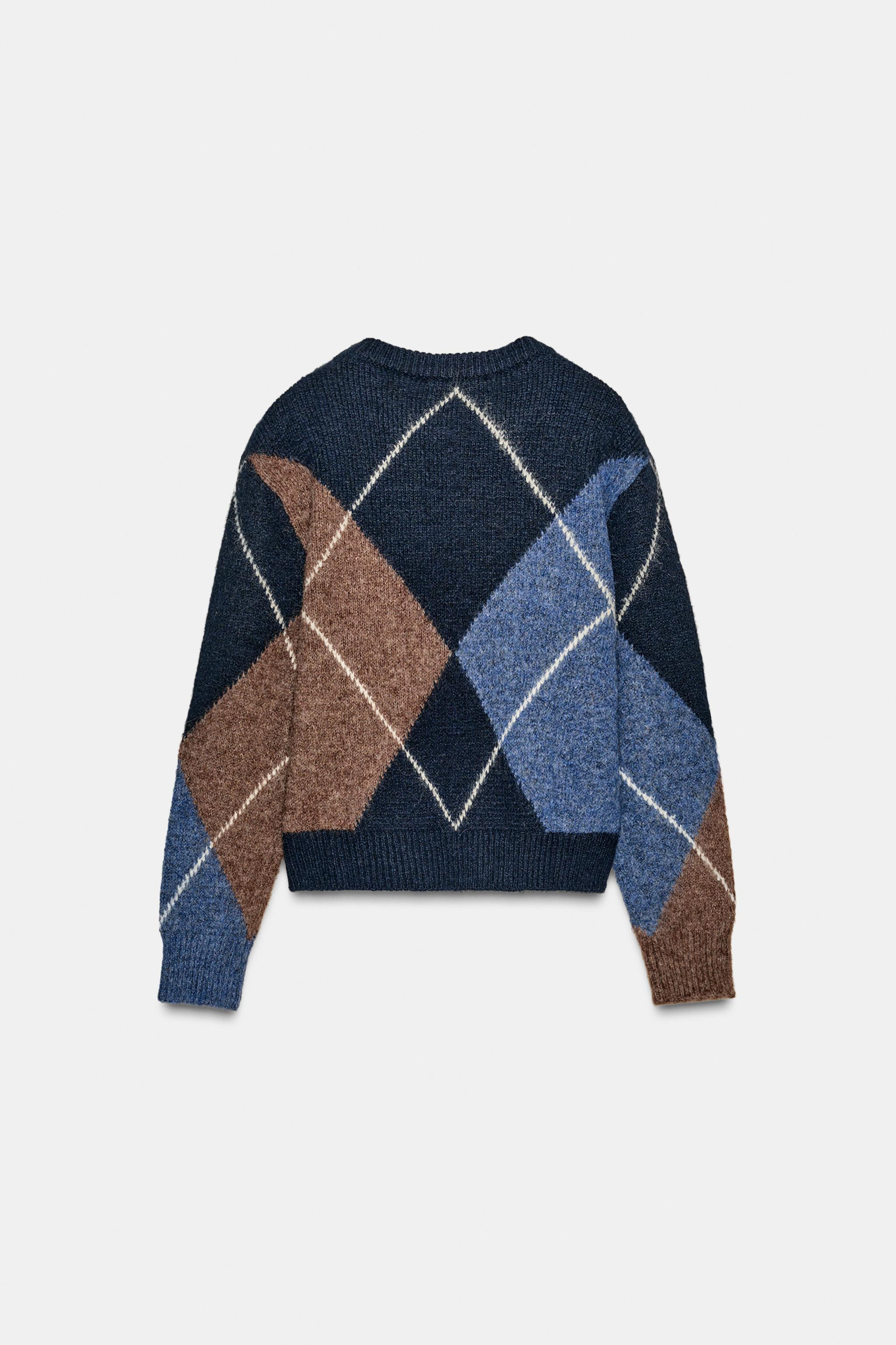 ARGYLE KNIT JUMPER | Zara UK