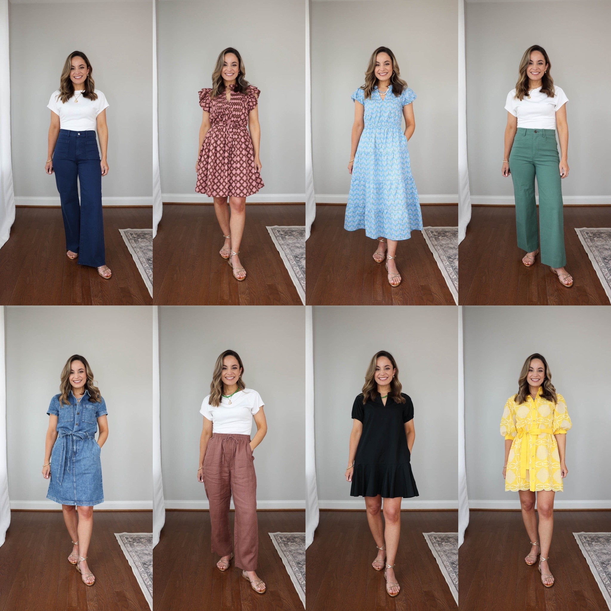 Go with everything sandals! They’re true to size, no break in period and not tight on the toes. Padded footbed as well! 

Wearing here 

Madewell Emmy Pants: 24 short | 11” rise | 28” inseam | true to size 
Brown dress (Nordstrom): xxs | link shows blue version 
Blue dress (J.Crew Factory): petite xxs/00
J.Crew Factory Ella Pants: 24 classic | 11” rise | 26” inseam (they also come in petite which will have a shorter rise and inseam | true to size  
Denim Dress (J.Crew Factory): xxs

Banana Republic Getaway Pants: petite xs (petite xxs would be a better fit for me) | 11” rise | 25” inseam 
Black dress (J.Crew Factory): petite xxs 
Yellow dress (Anthropologie: petite xxs 
White Top (Nordstrom): petite xs 

My measurements for reference: I’m 4’10” and 105lbs. My bust, waist, and hip measurement is 32”, 24”, and 36”.

#LTKPetite