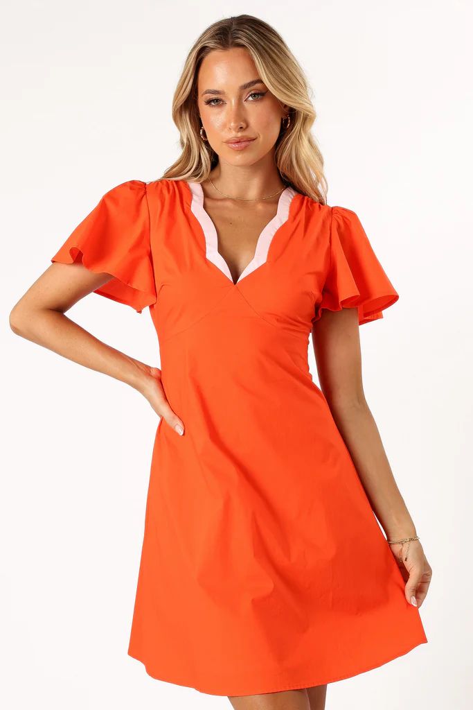 Lyle Mini Dress - Orange/Pink | Petal & Pup (US)