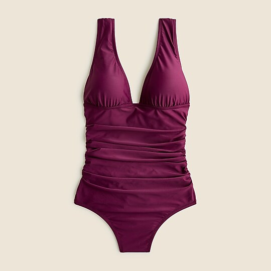 Ruched V-neck one-piece | J. Crew US