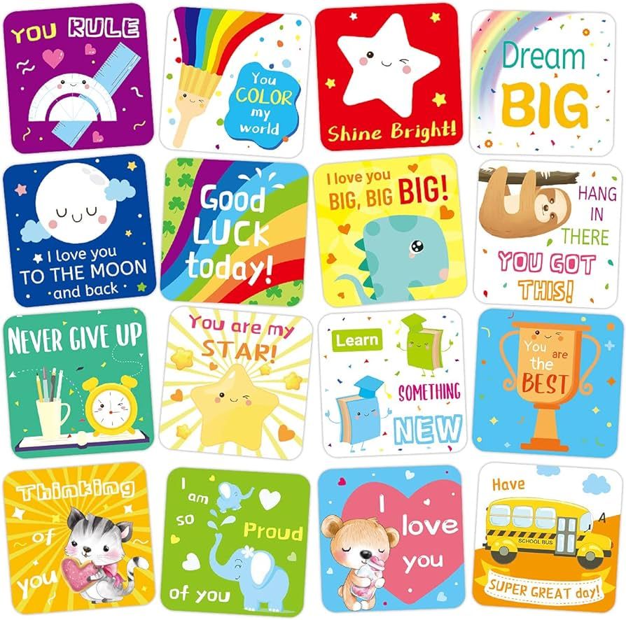 FANCY LAND 60 Lunch Box Notes for Kids Cute Motivational and Inspirational Thinking of You Cards ... | Amazon (US)