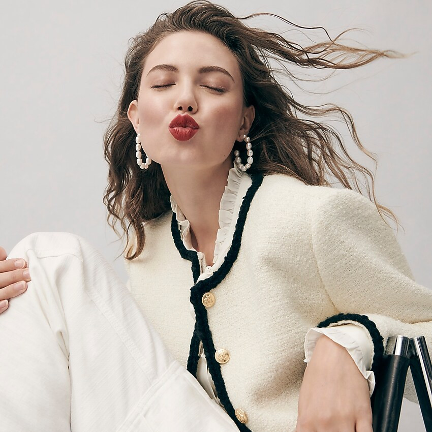 Freshwater pearl oval hoop earrings | J. Crew US