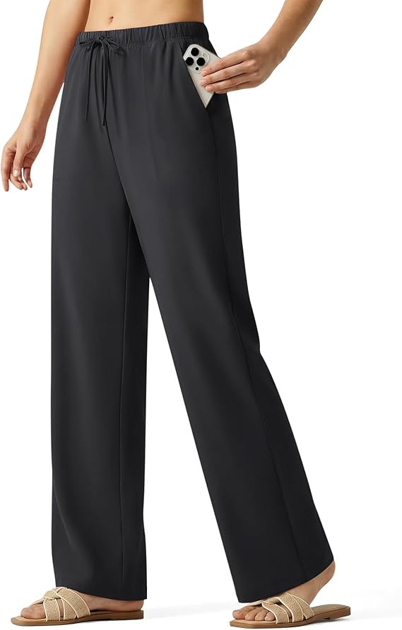 G4Free Drawstring Wide Leg Pants Women Lightweight Flowy Summer Pants for Travel Beach | Amazon (US)